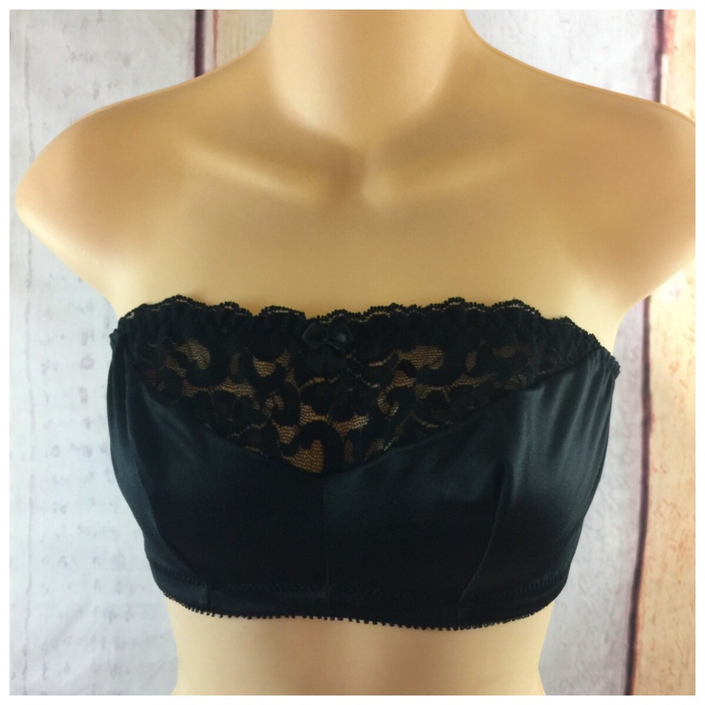 Black Glamorise Strapless Bra Wide Back 34 BCD